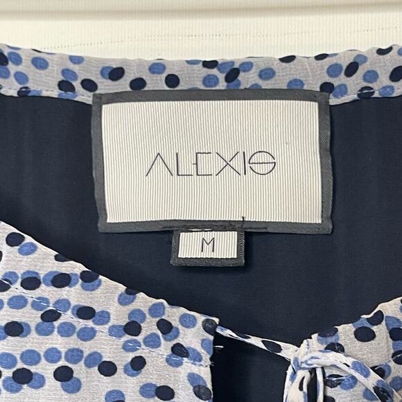 Alexis LANELLE PRINTED LONG-SLEEVE MINI DRESS IN BLUE sz M - Picture 2 of 10